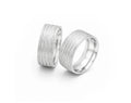 Aliança de Prata 925 com Frisos Intercalados Central e Diamantada 8mm