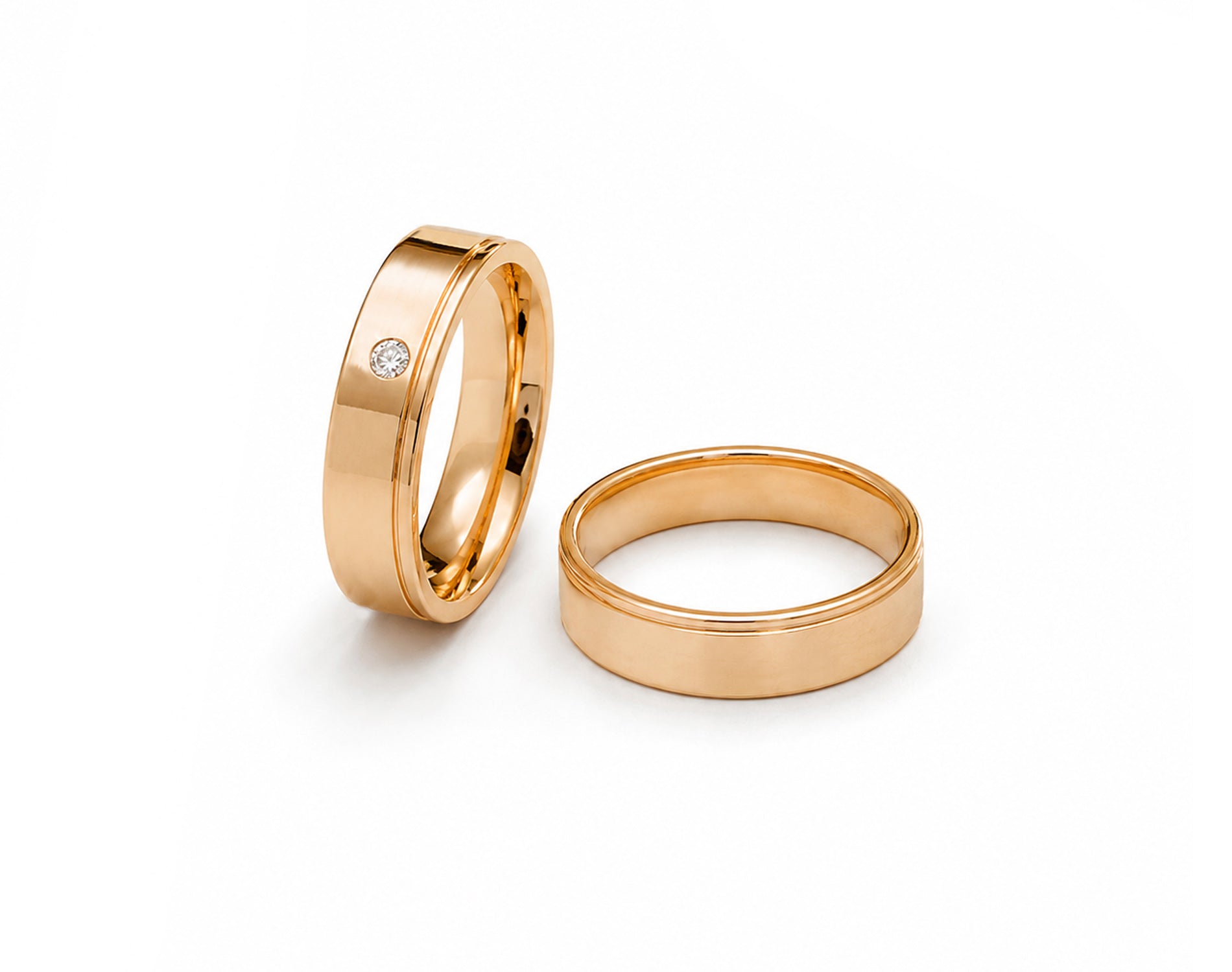Alianças de Ouro 18k Reta Semi Anatômica