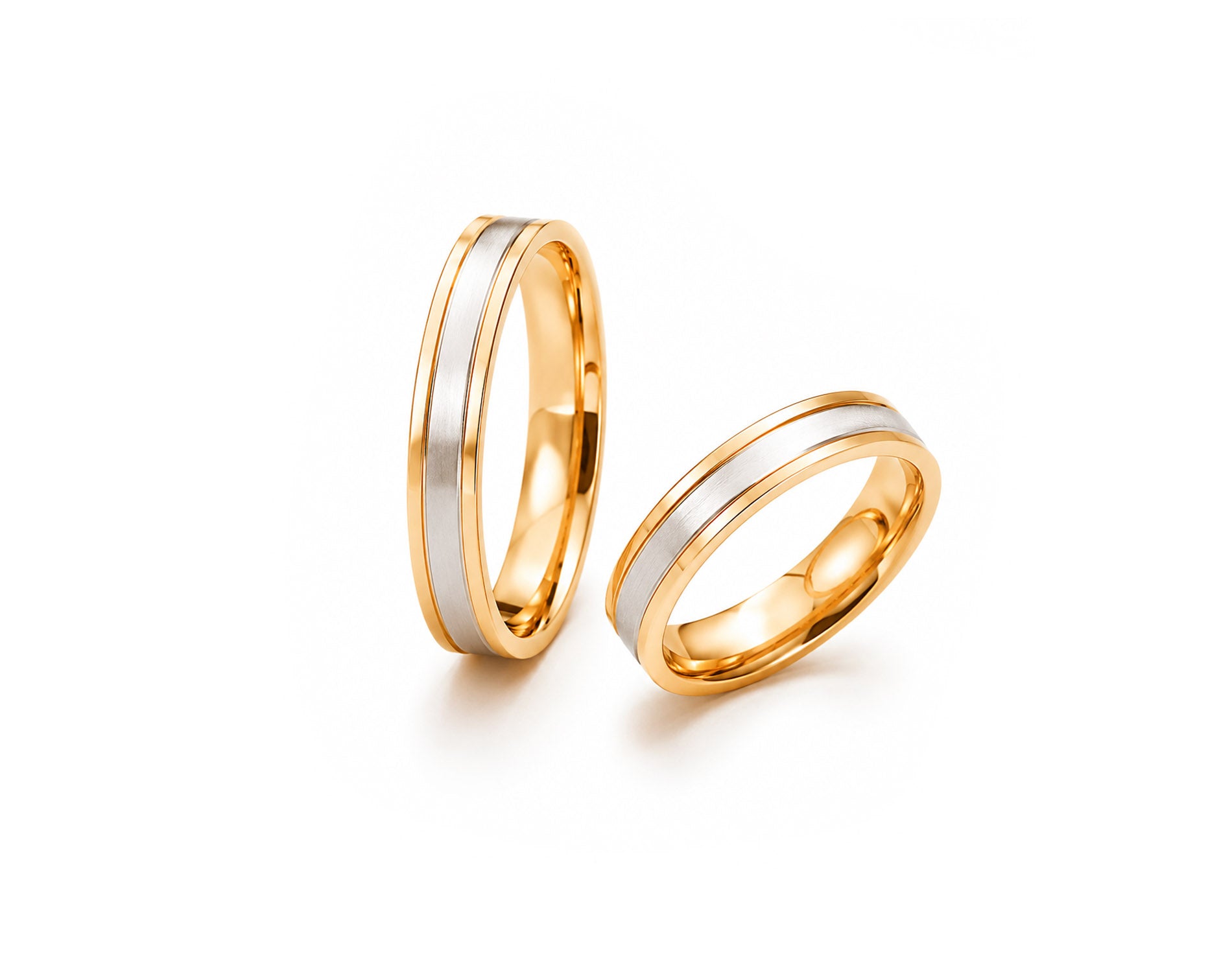 Alianças em Ouro 18k Ouro Amarelo e Ouro Branco