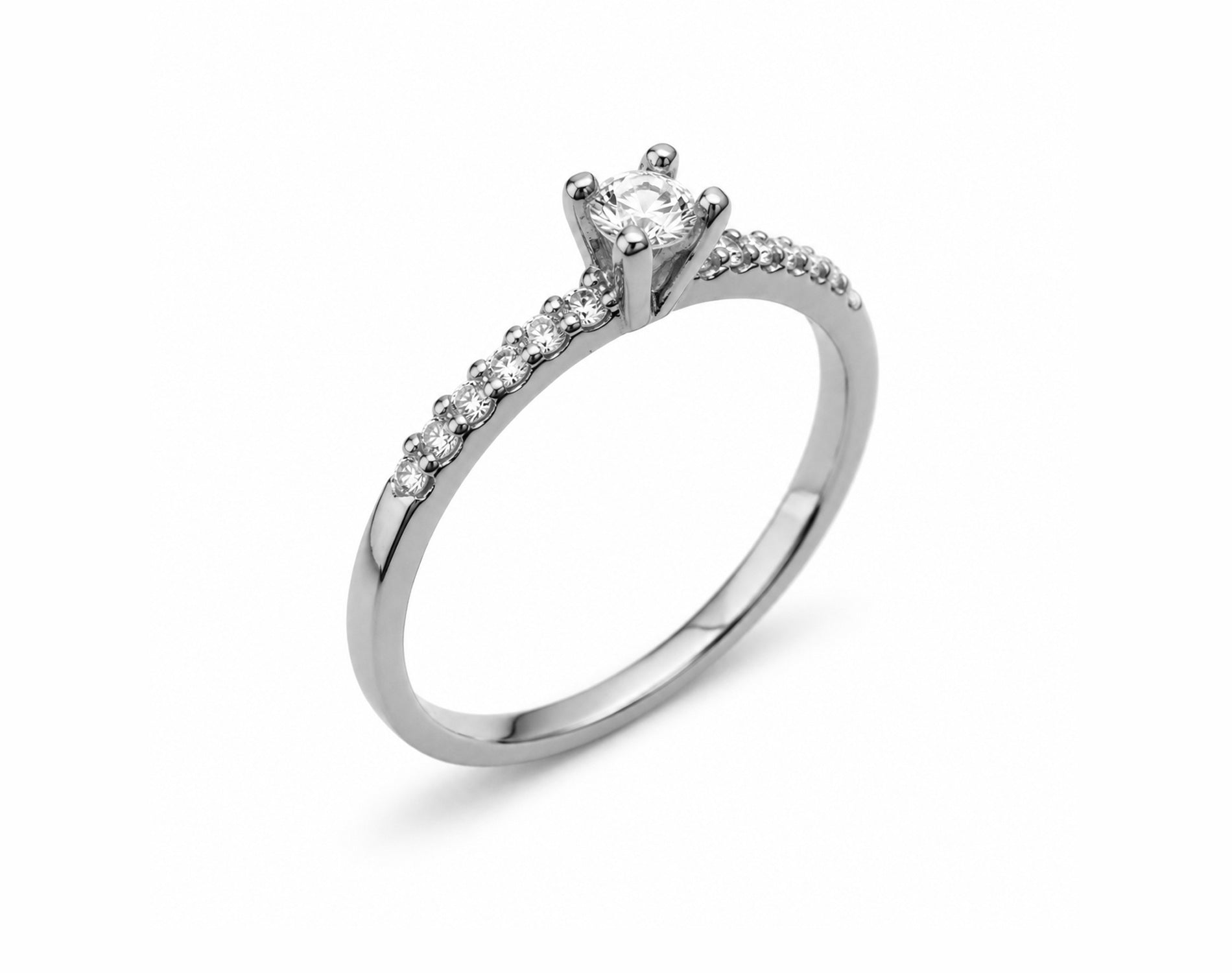 Anel de Noivado Imperial em Ouro 18K com Moissanite