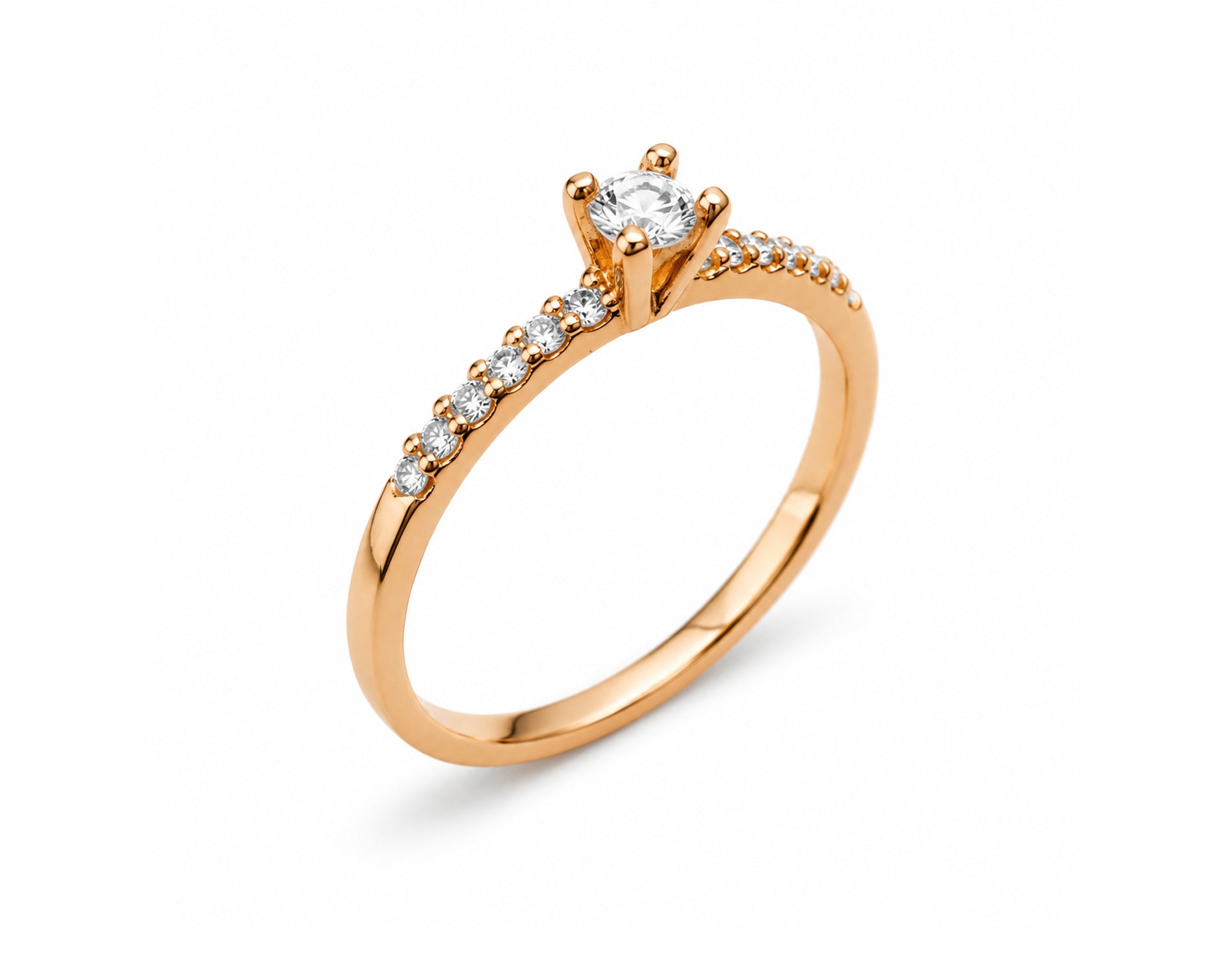 Anel de Noivado Imperial em Ouro 18K com Moissanite