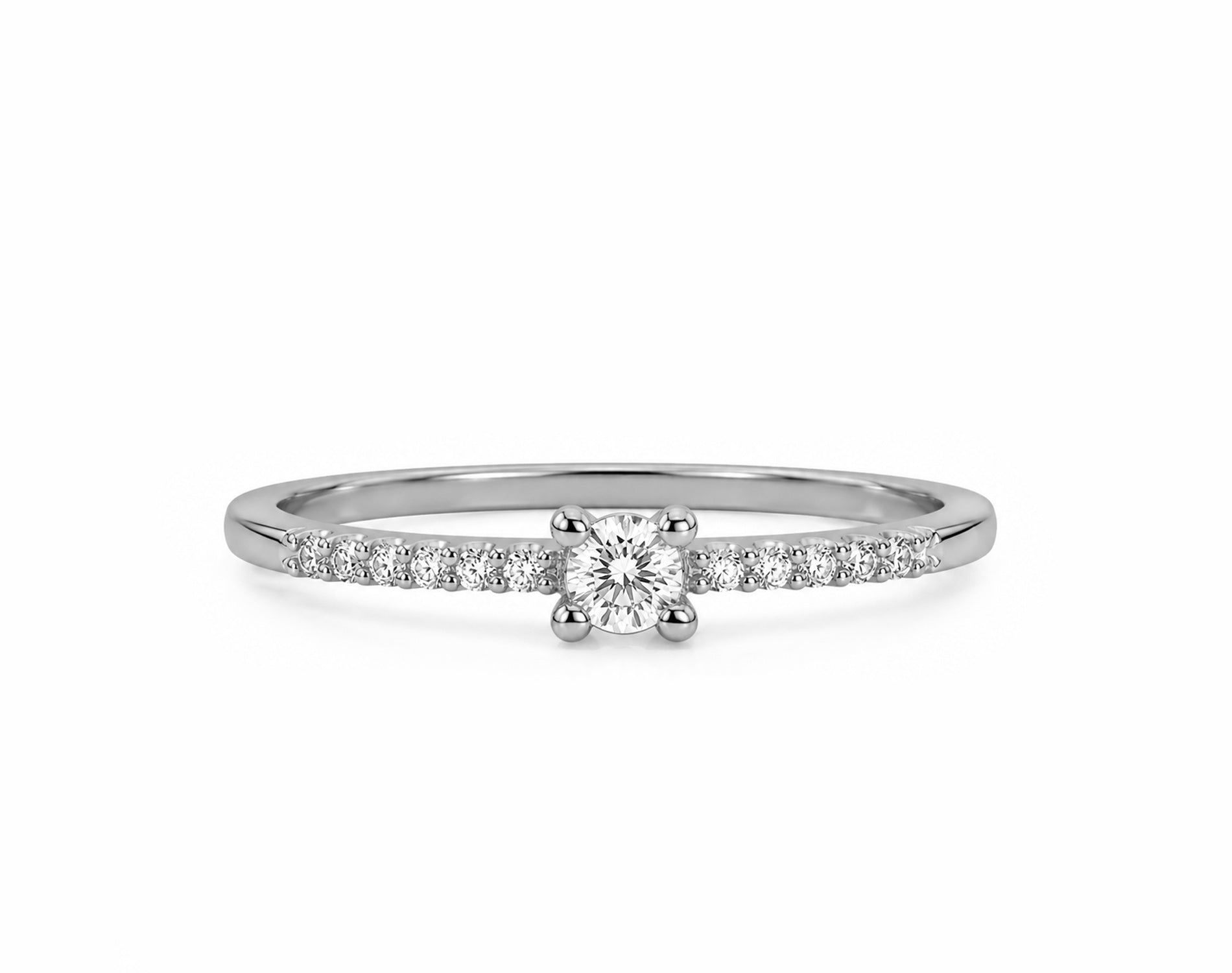 Anel de Noivado Imperial em Ouro 18K com Moissanite