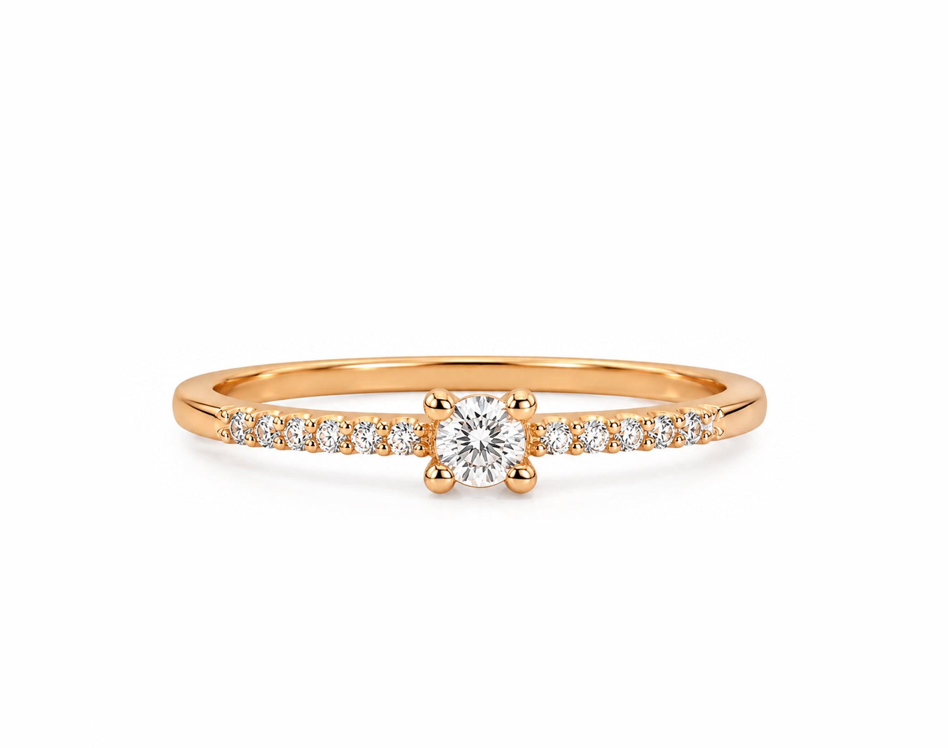 Anel de Noivado Imperial em Ouro 18K com Moissanite