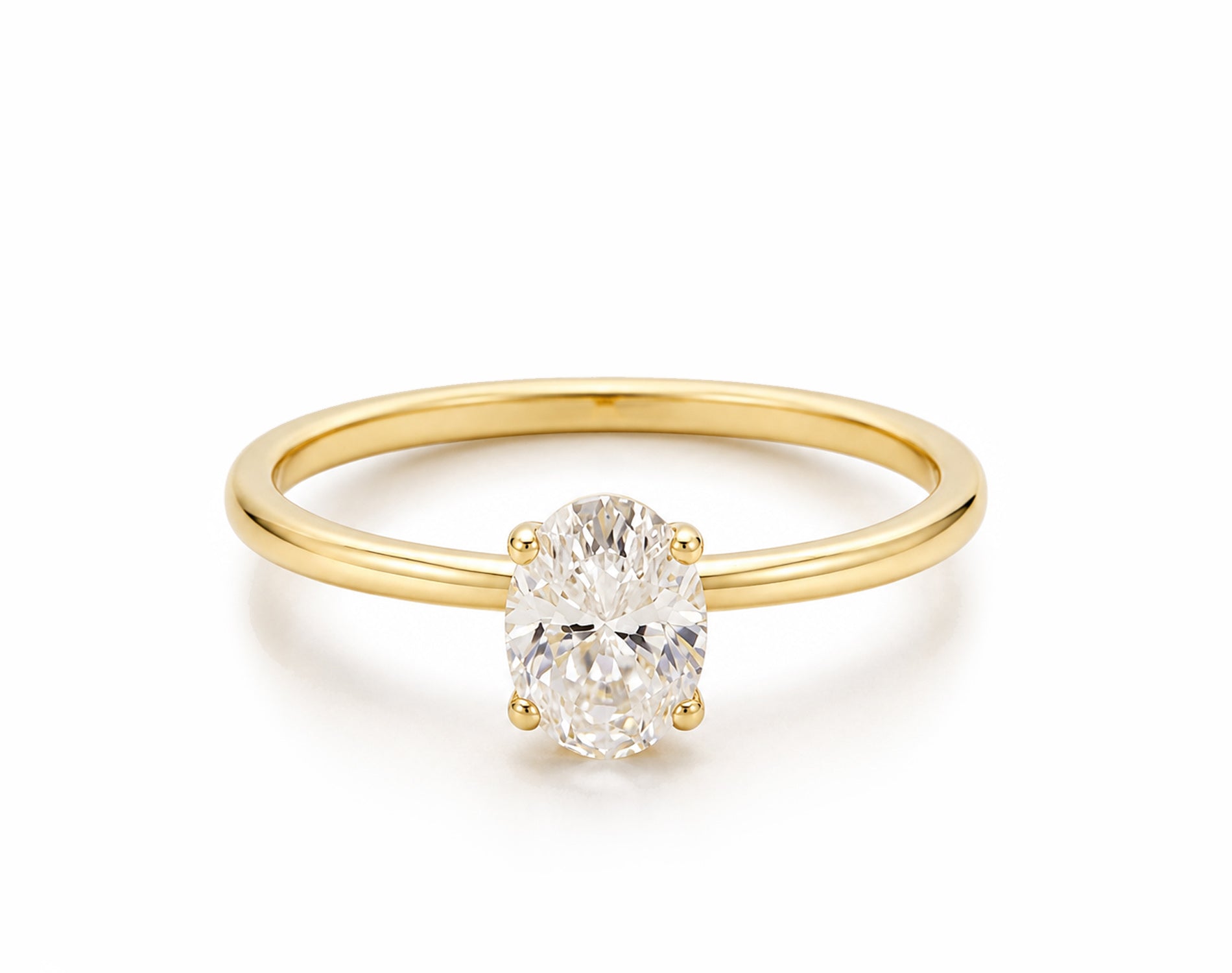 Anel de Noivado Honor em Ouro 18K com Moissanite Oval