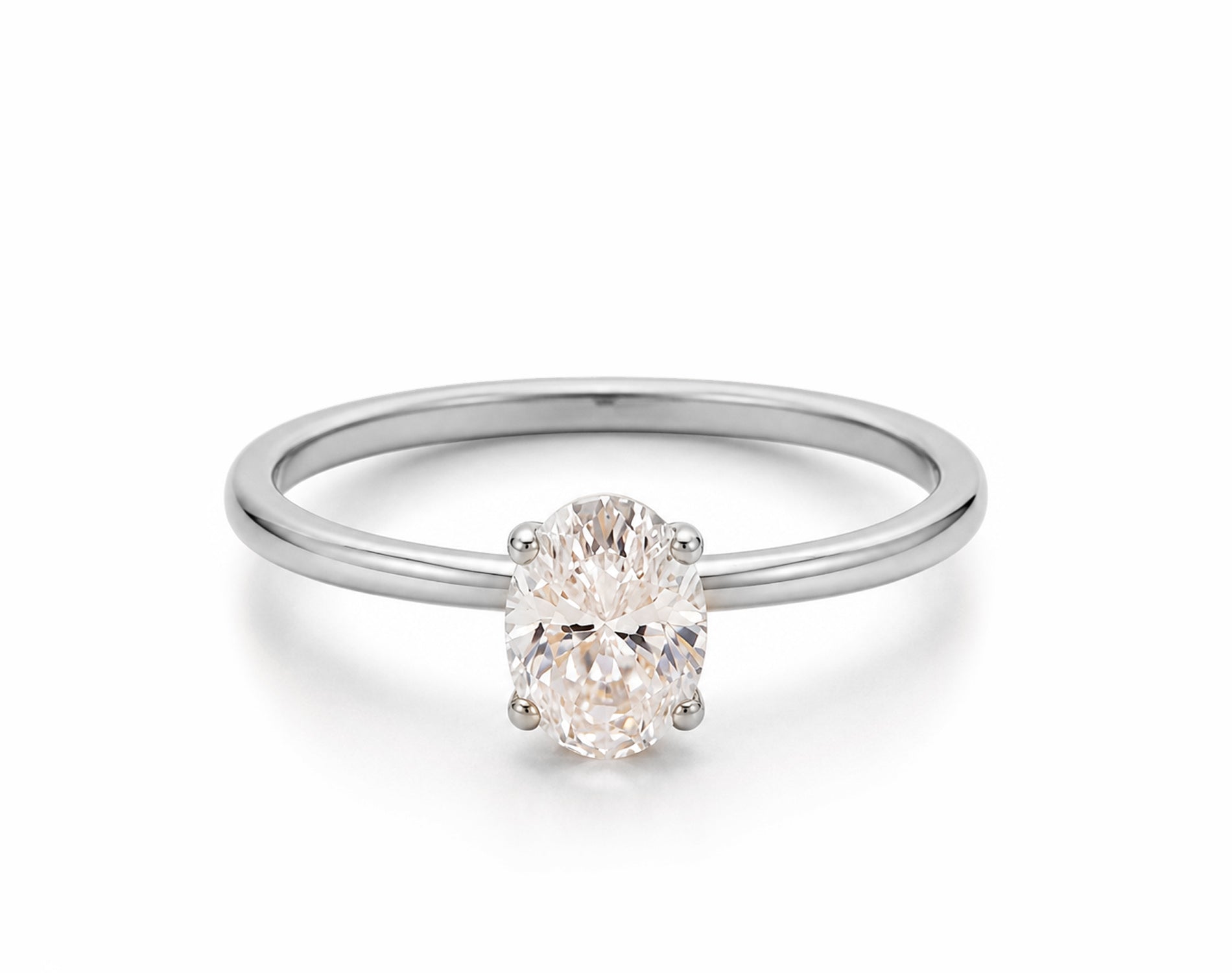Anel de Noivado Honor em Ouro 18K com Moissanite Oval