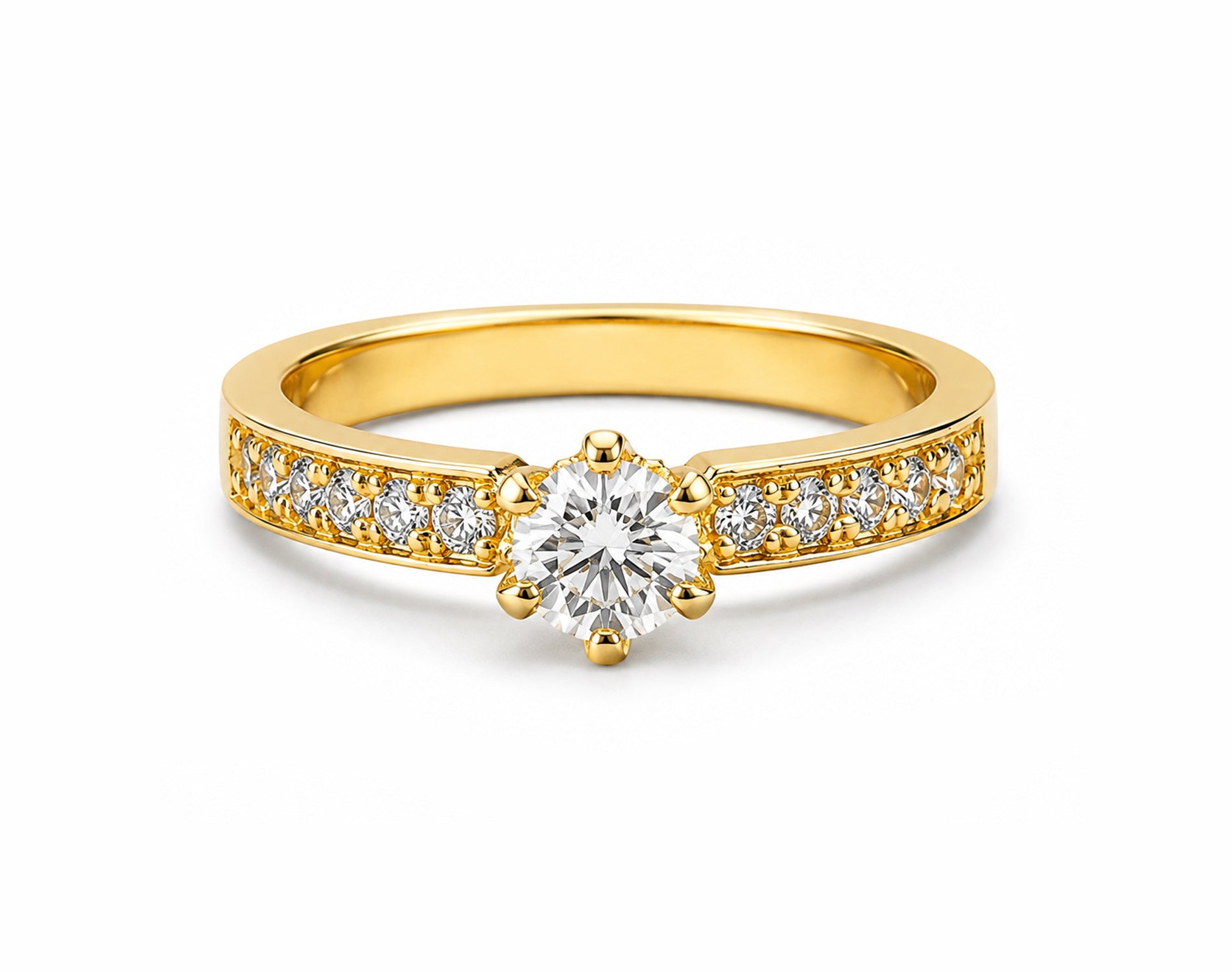 Anel de Noivado Firenze em Ouro 18K com Moissanite