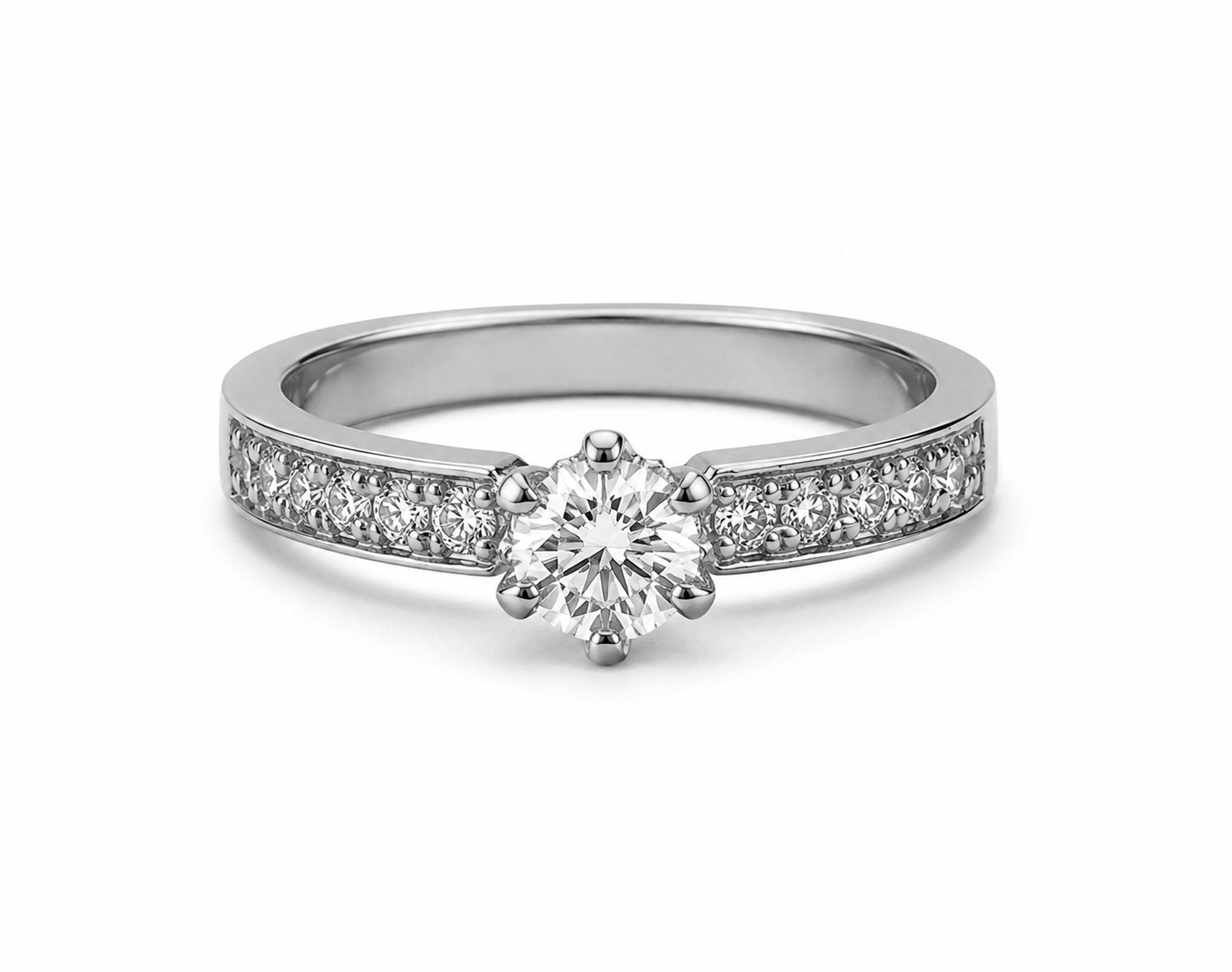 Anel de Noivado Firenze em Ouro 18K com Moissanite
