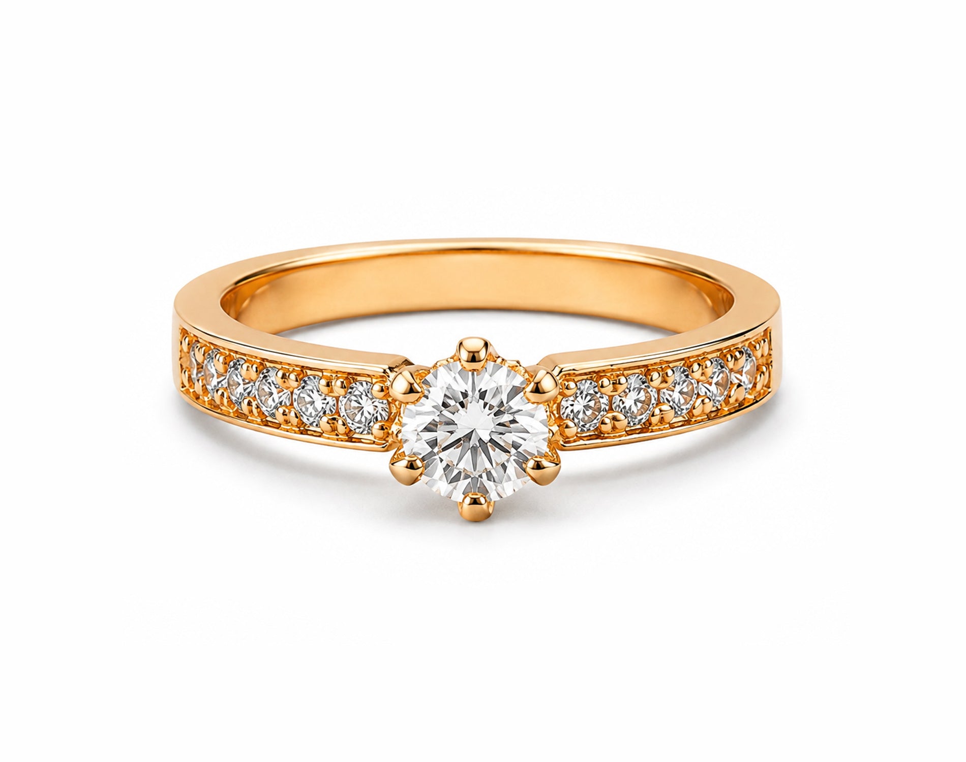 Anel de Noivado Firenze em Ouro 18K com Moissanite
