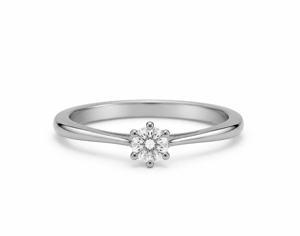 Anel de Noivado em Ouro 18K com Moissanite