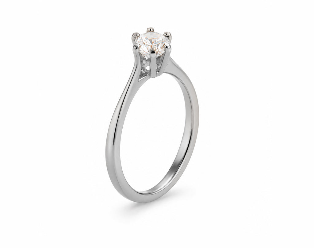 Anel de Noivado em Ouro 18K com Moissanite