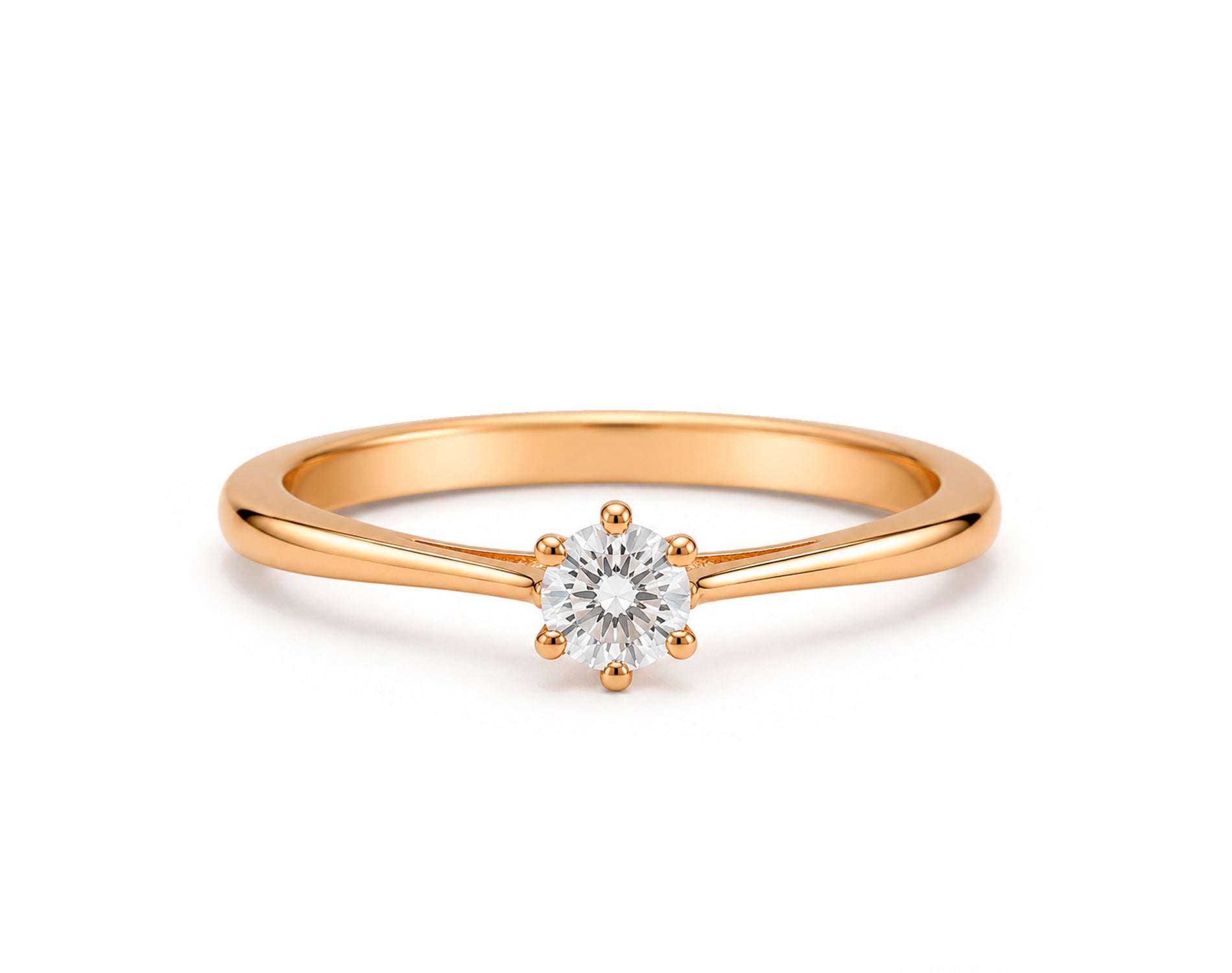 Anel de Noivado em Ouro 18K com Moissanite