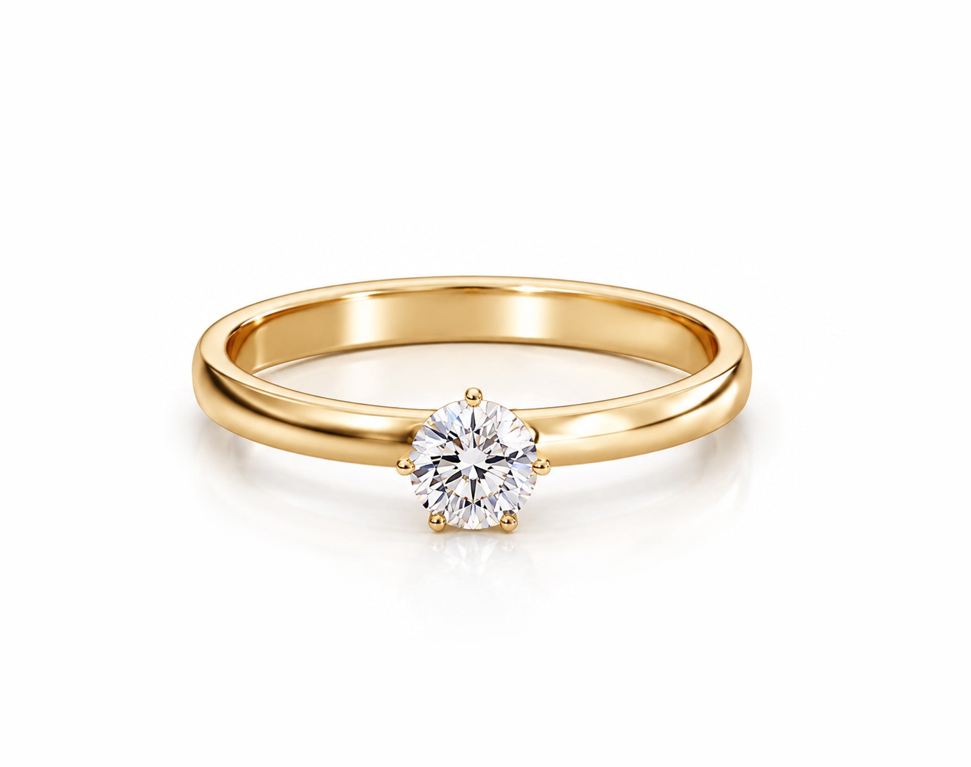 Anel de Noivado em Ouro 18K com Moissanite