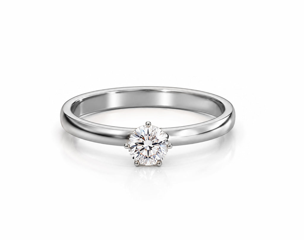 Anel de Noivado em Ouro 18K com Moissanite