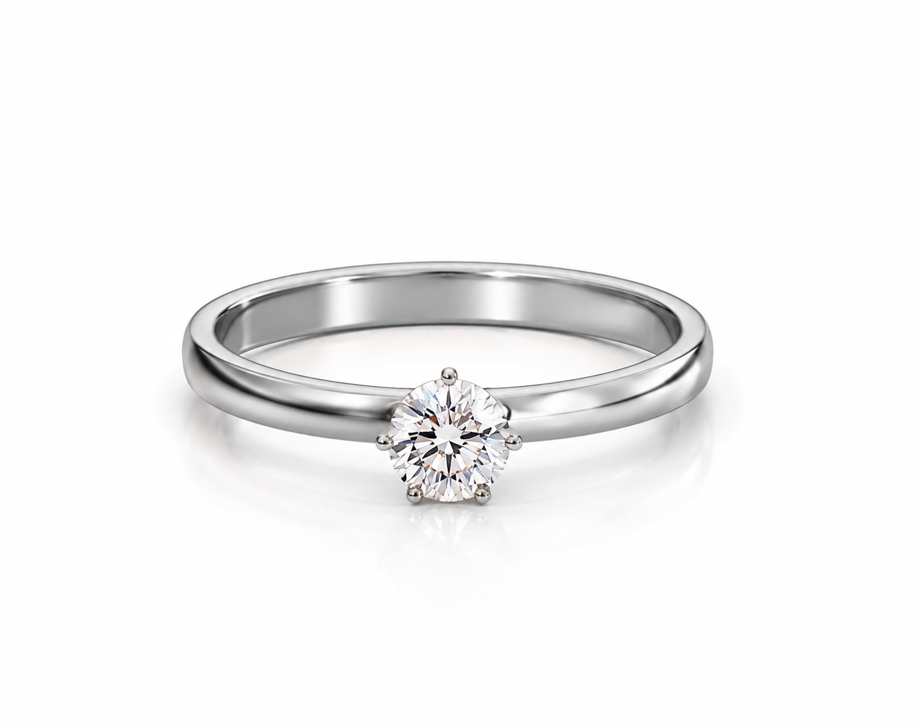 Anel de Noivado em Ouro 18K com Moissanite