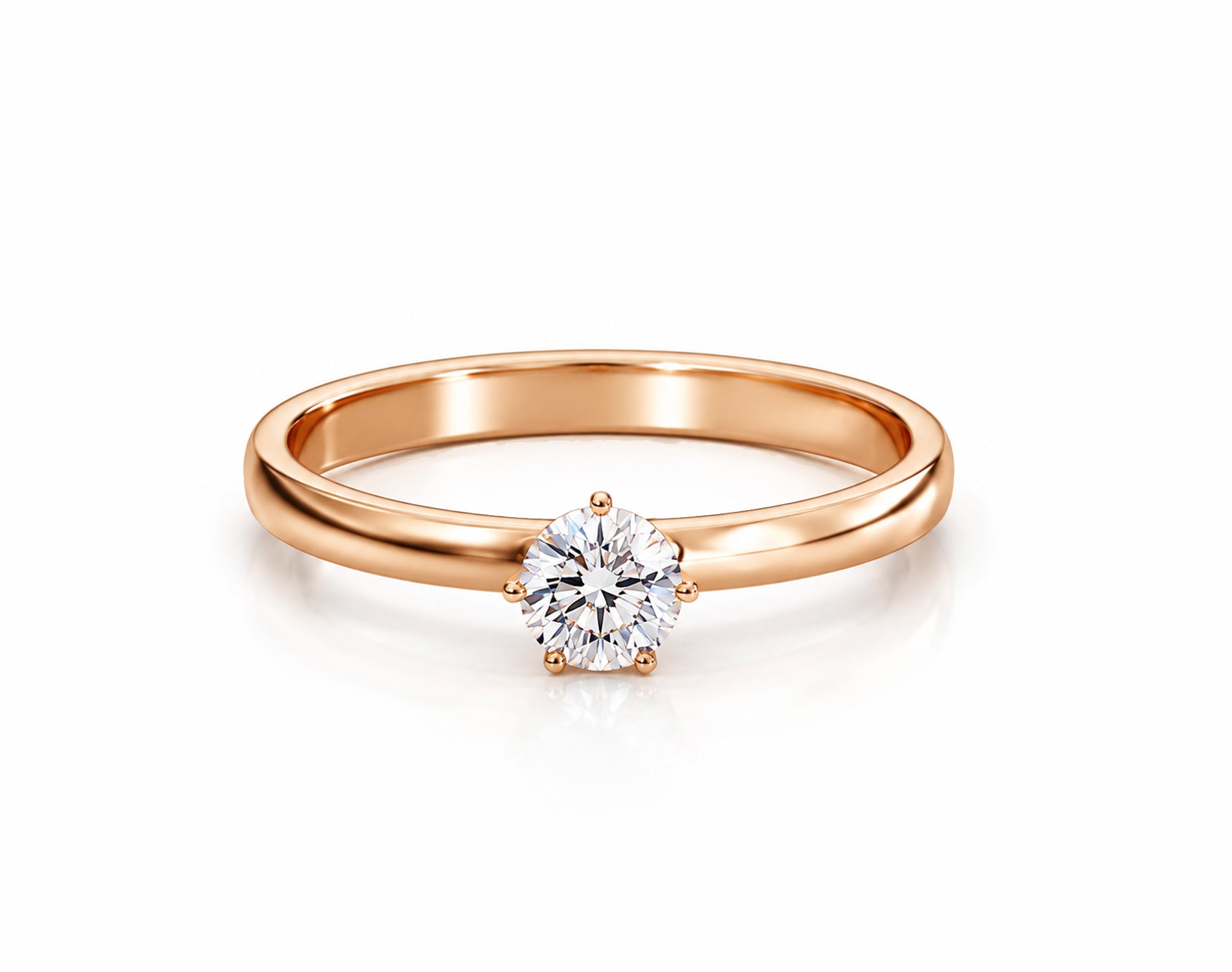 Anel de Noivado em Ouro 18K com Moissanite