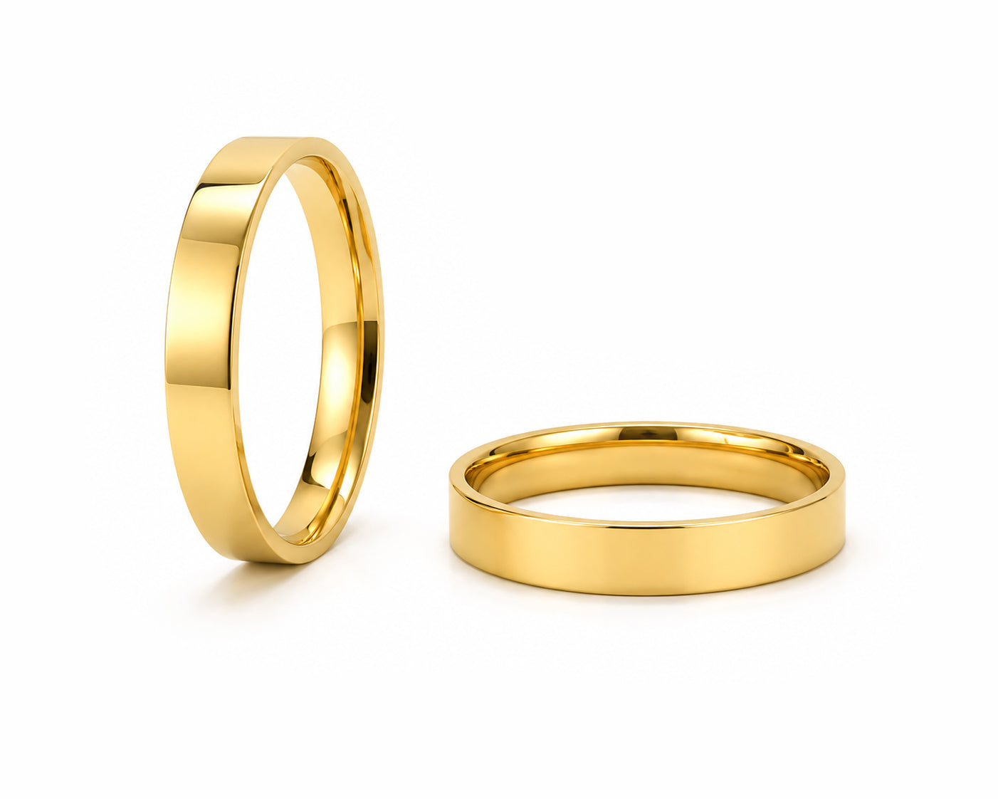 Aliança Perfil Reto em Ouro 18k 4mm