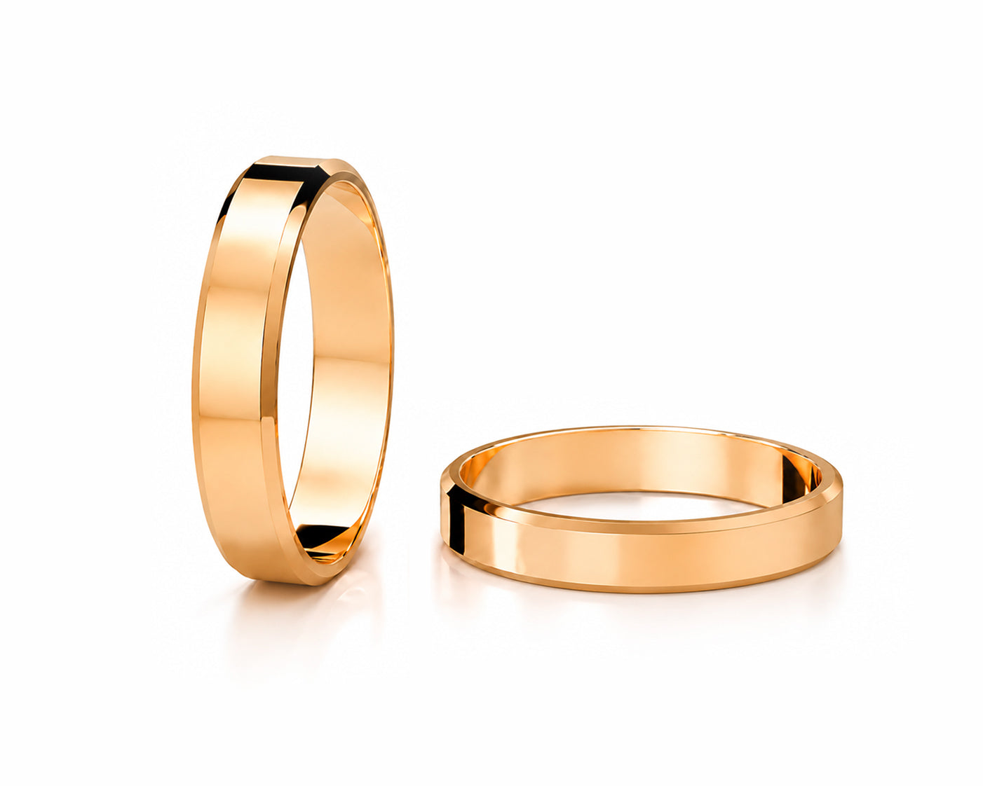 Aliança Chanfrado em Ouro 18k 4mm