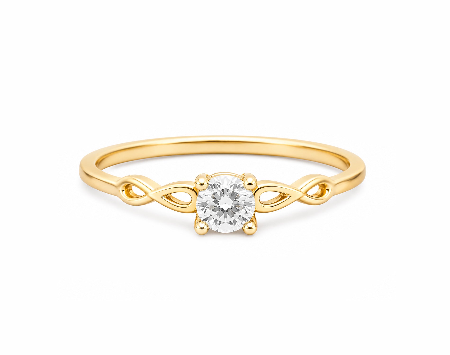 Anel Aparador Infinity em Ouro 18K com Moissanite