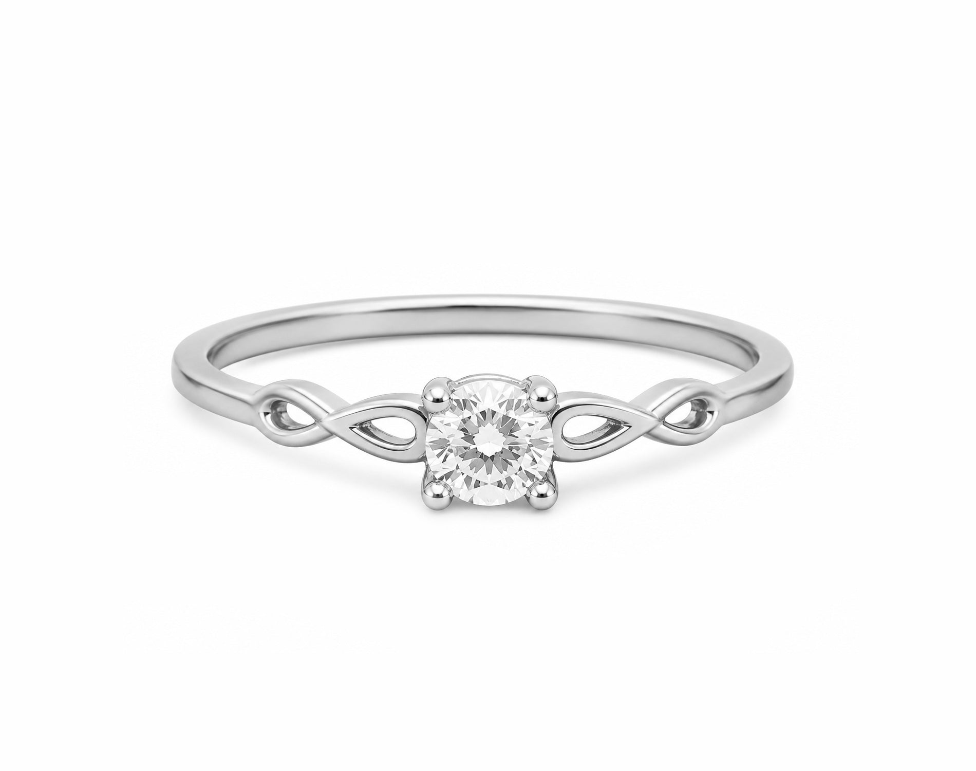 Anel Aparador Infinity em Ouro 18K com Moissanite