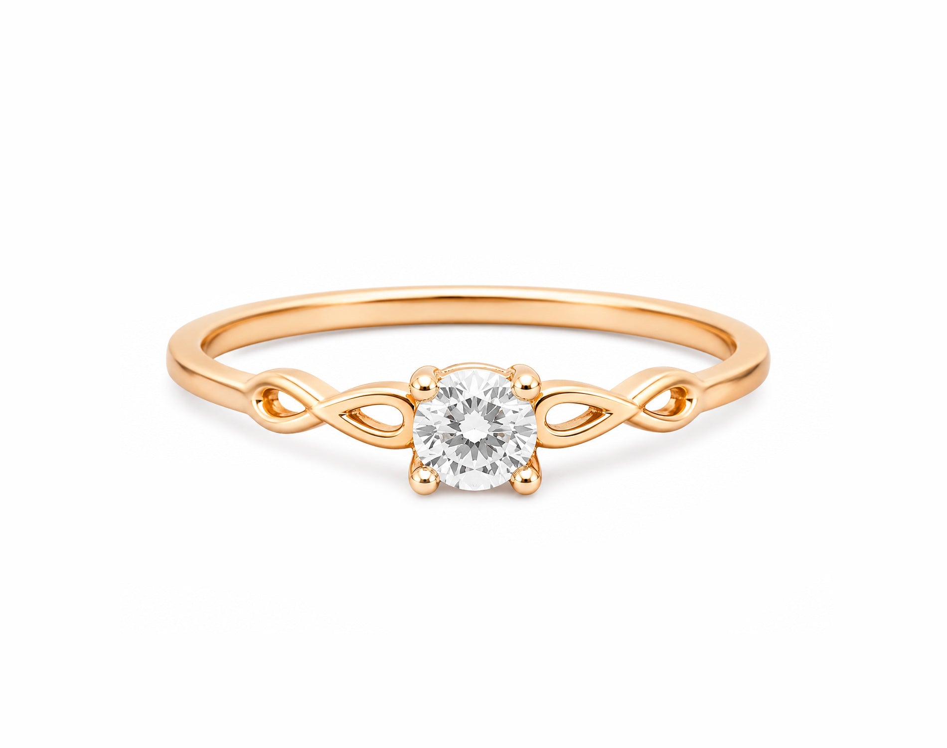 Anel Aparador Infinity em Ouro 18K com Moissanite