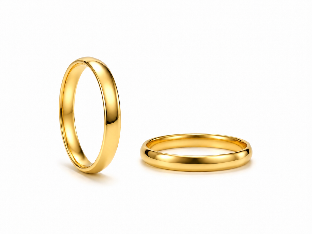 Aliança Abaulada Interior Anatômico em Ouro 18k 2mm