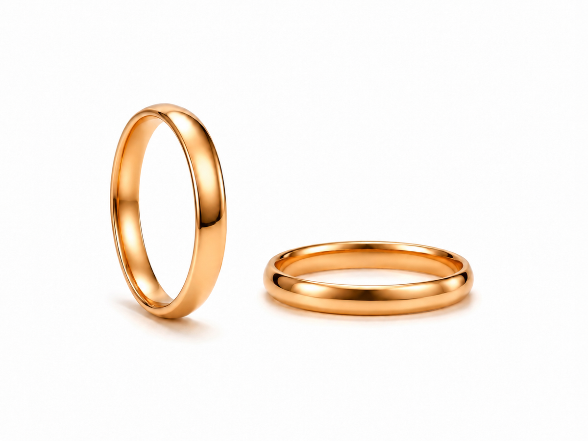 Aliança Abaulada Interior Anatômico em Ouro 18k 2mm