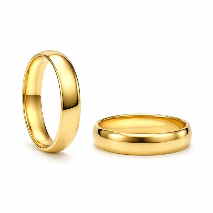 Aliança Abaulada Interior Anatômico em Ouro 18k 5mm