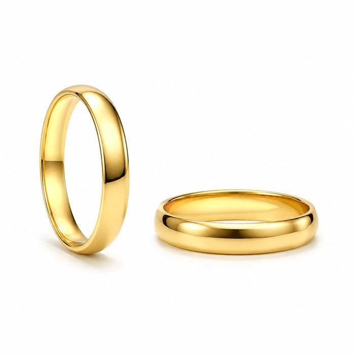 Aliança Abaulada Interior Anatômico em Ouro 18k 4mm