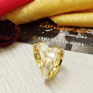 Alianças em Ouro 18k Ouro Amarelo e Ouro Branco